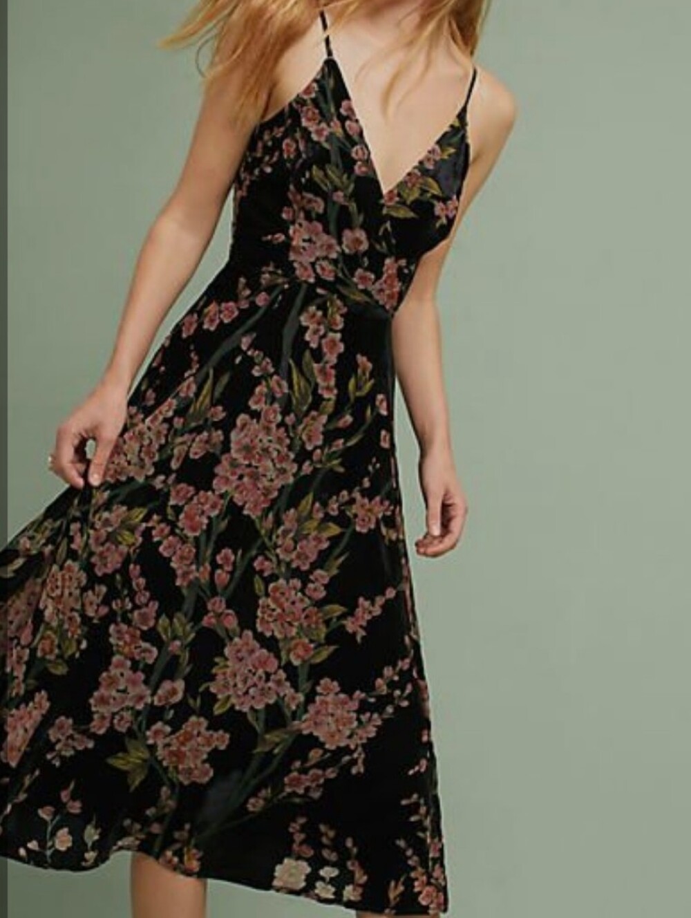 Eri + Ali Floral Velvet  Dress